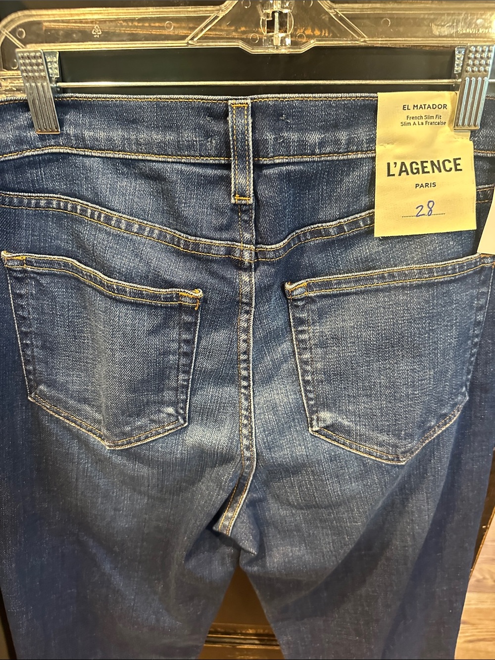 L'AGENCE Dark Wash Blue Women's Jeans French Slim Fit - Picture 7 of 12